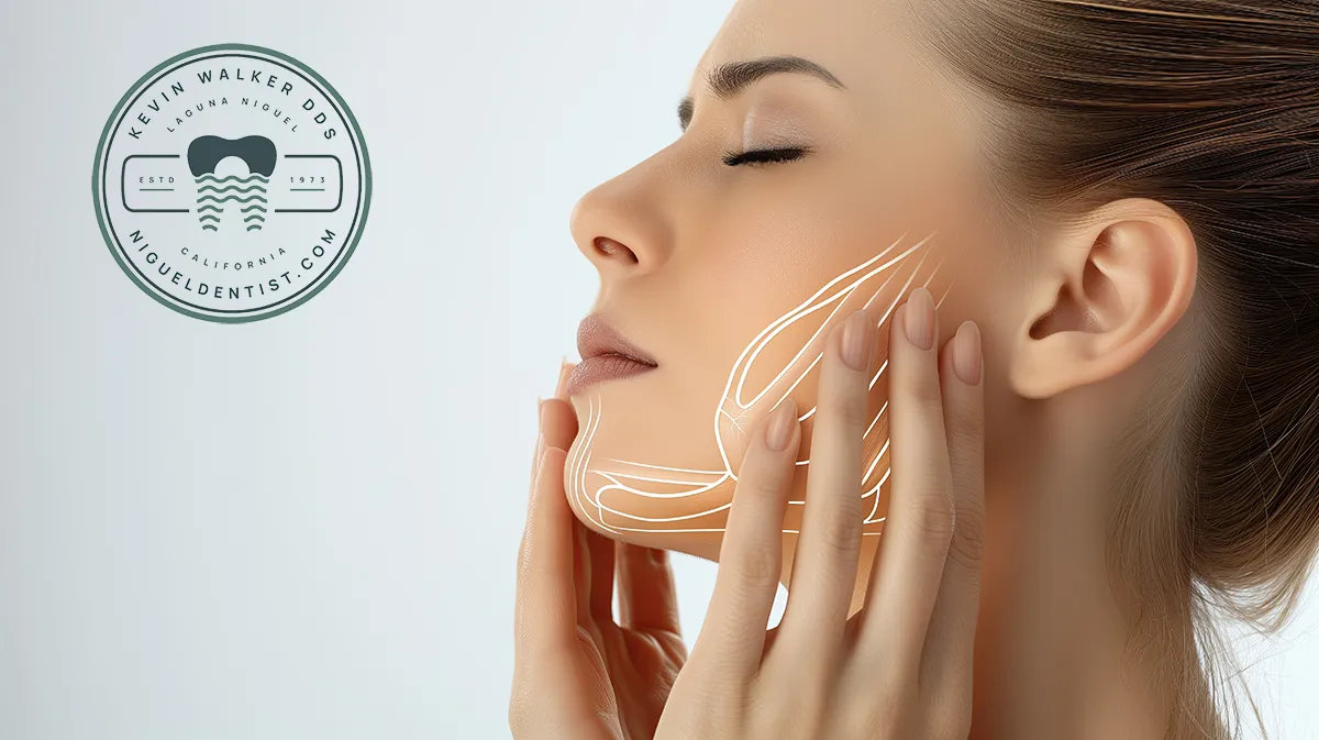 Woman with jaw pain from TMJ: Laguna Niguel 